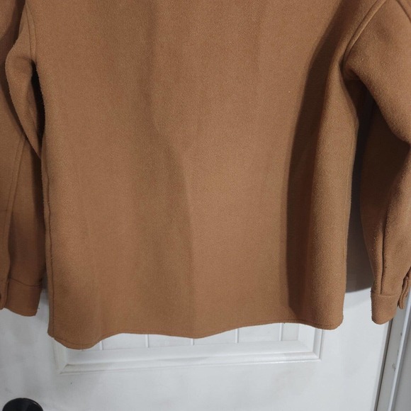 Avec Les Filles Womens Shacket Camel Brown Tan Relaxed Cozy Knit Shirt Jacket S - Picture 13 of 13